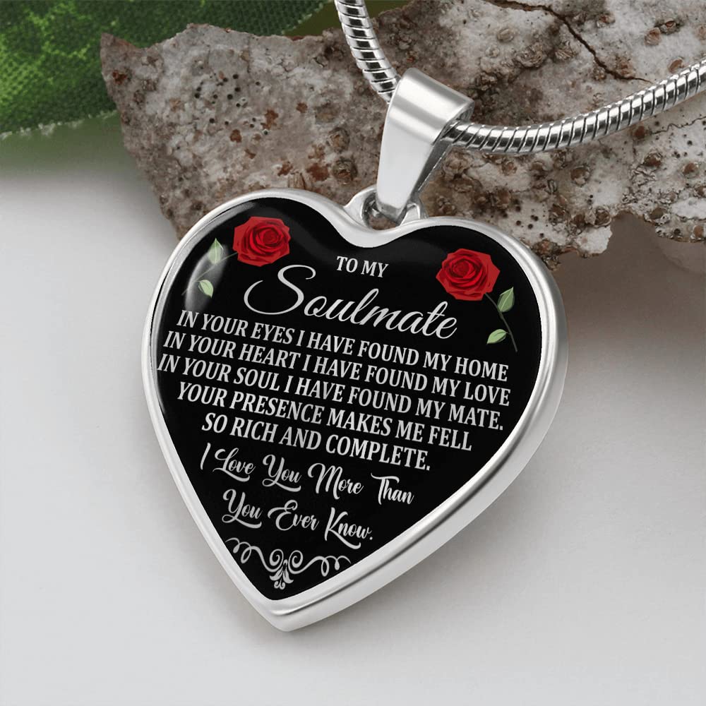 Romantic Heart Necklace for Wife from Husband - Stainless Steel Cubic Zirconia Jewelry with Gift Box & Message Card | Anniversary, Birthday, Valentine's Day Gift for Her | Perfect for Date Nights, Proposals & Special Occasions