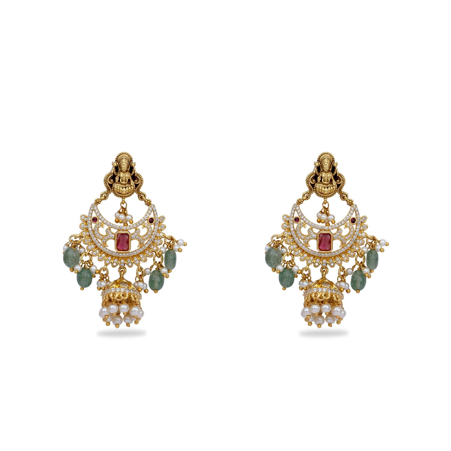 Antique Temple Necklace Set - Astha Lakshmi Indian Ethnic Jewelry for Women | Perfect for Festivals, Weddings & Cultural Events