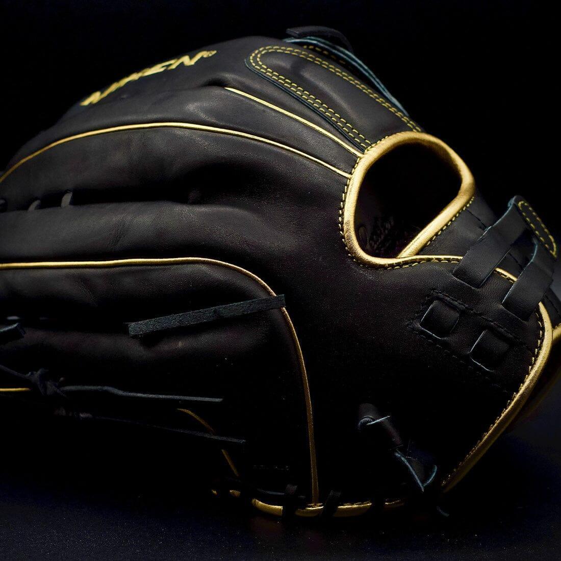 Miken Gold Pro Series 13.5 Inch Black Slowpitch Softball Glove - Premium Fielding Mitt for Adult Players - Perfect for Slow Pitch Games & Practice Sessions