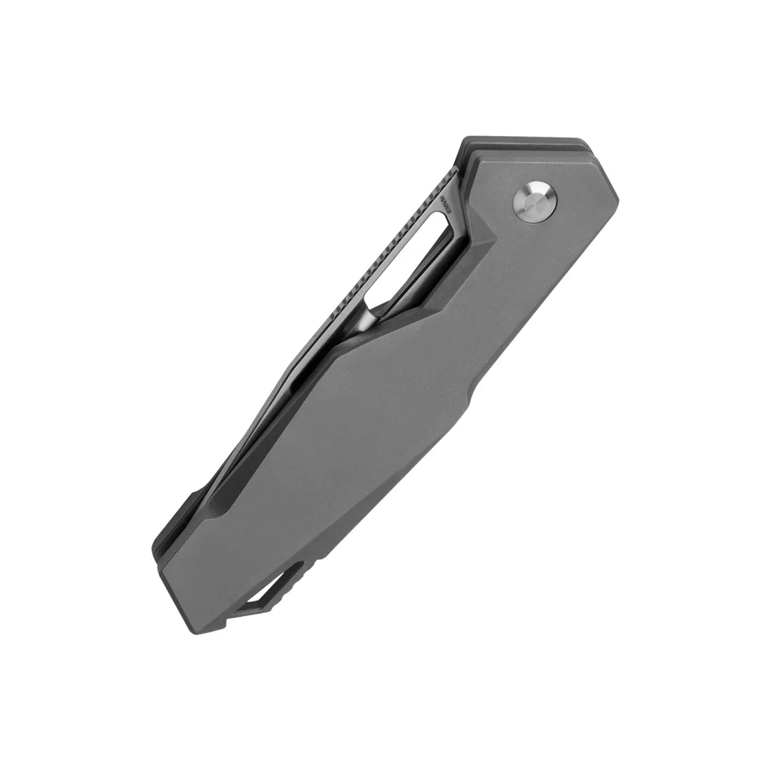 Kizer Ki3678A1 Beyond Frame Lock Thumbhole Flipper Knife - Stonewash Titanium Handles & Blade - EDC Pocket Knife for Outdoor, Camping, Hiking & Everyday Carry