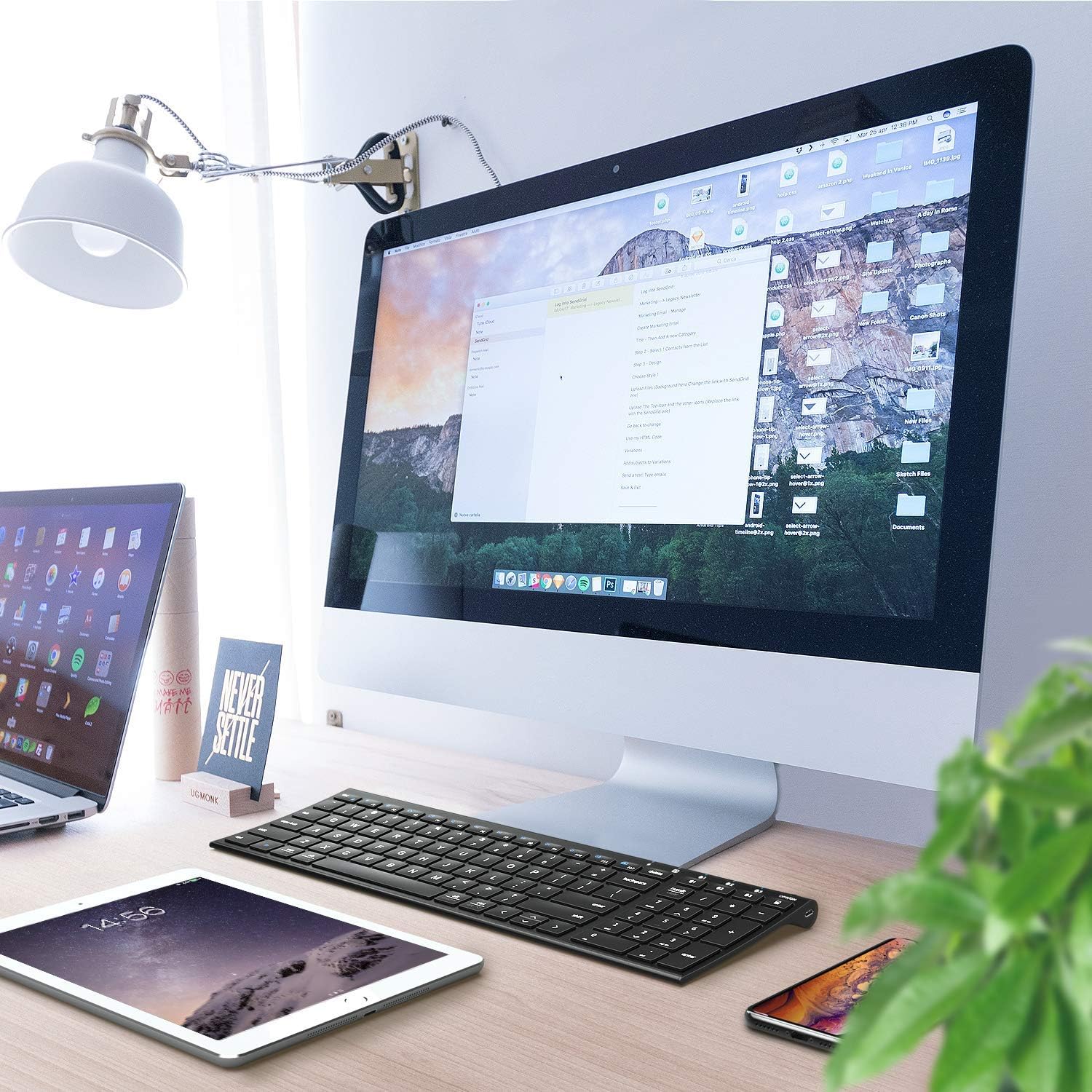 iClever BK10 Bluetooth 5.1 Keyboard - Wireless, Rechargeable, Multi-Device for Mac/Windows/iOS/Android - Perfect for Office & Travel