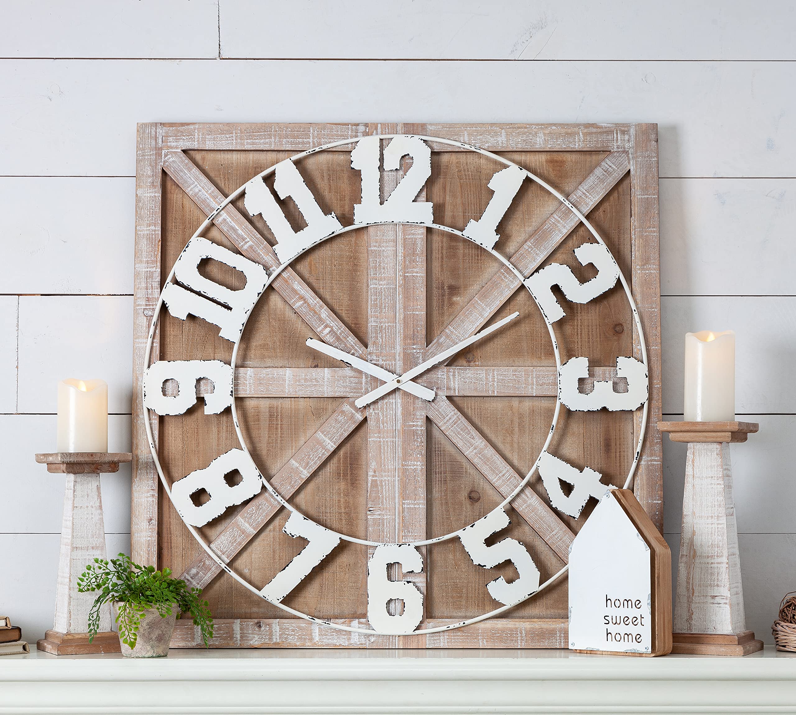 Set of Two 9.65-inch Inspirational Metal and Wood Tabletop Decor - Perfect for Home, Office, or Gift Giving