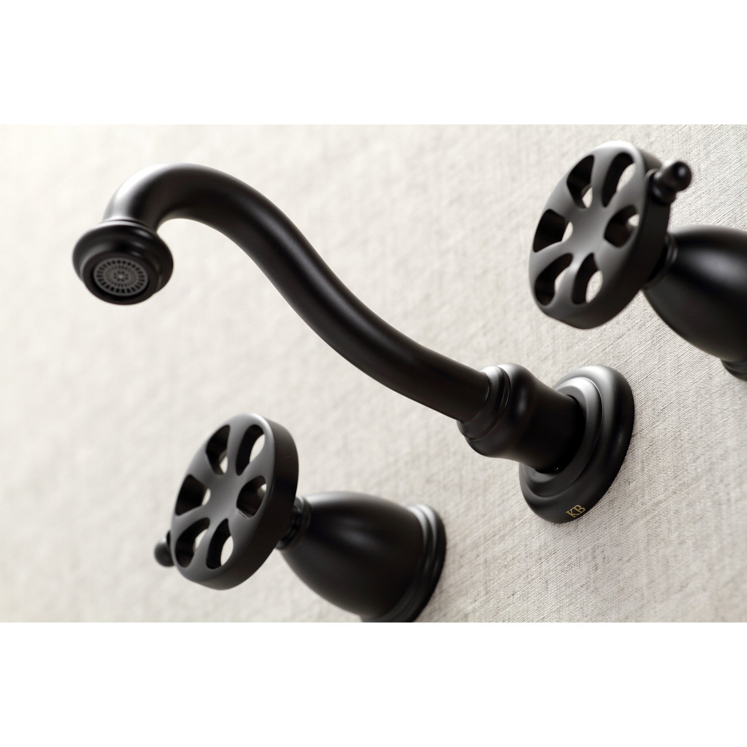 Belknap KS3020RX Matte Black Wall Mount Roman Tub Faucet - Two Handle 3 Hole Bathroom Fixture for Luxury Soaking Tubs & Spa Retreats