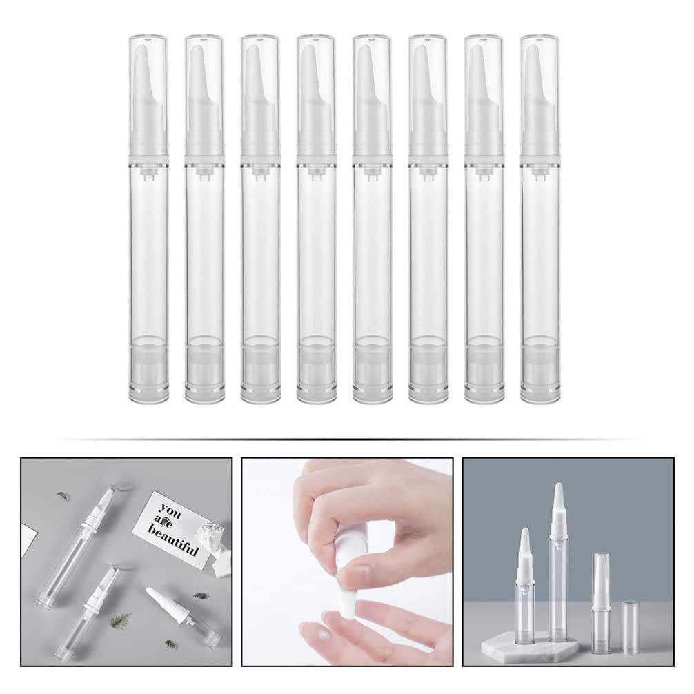 **HEALLILY 8Pcs 15ml Airless Pump Bottles - Refillable Vacuum Travel Containers for Eye Serum, Lotion, Cream & Makeup Foundations | Portable & Leak-Proof for Skincare, Travel & Daily Use**