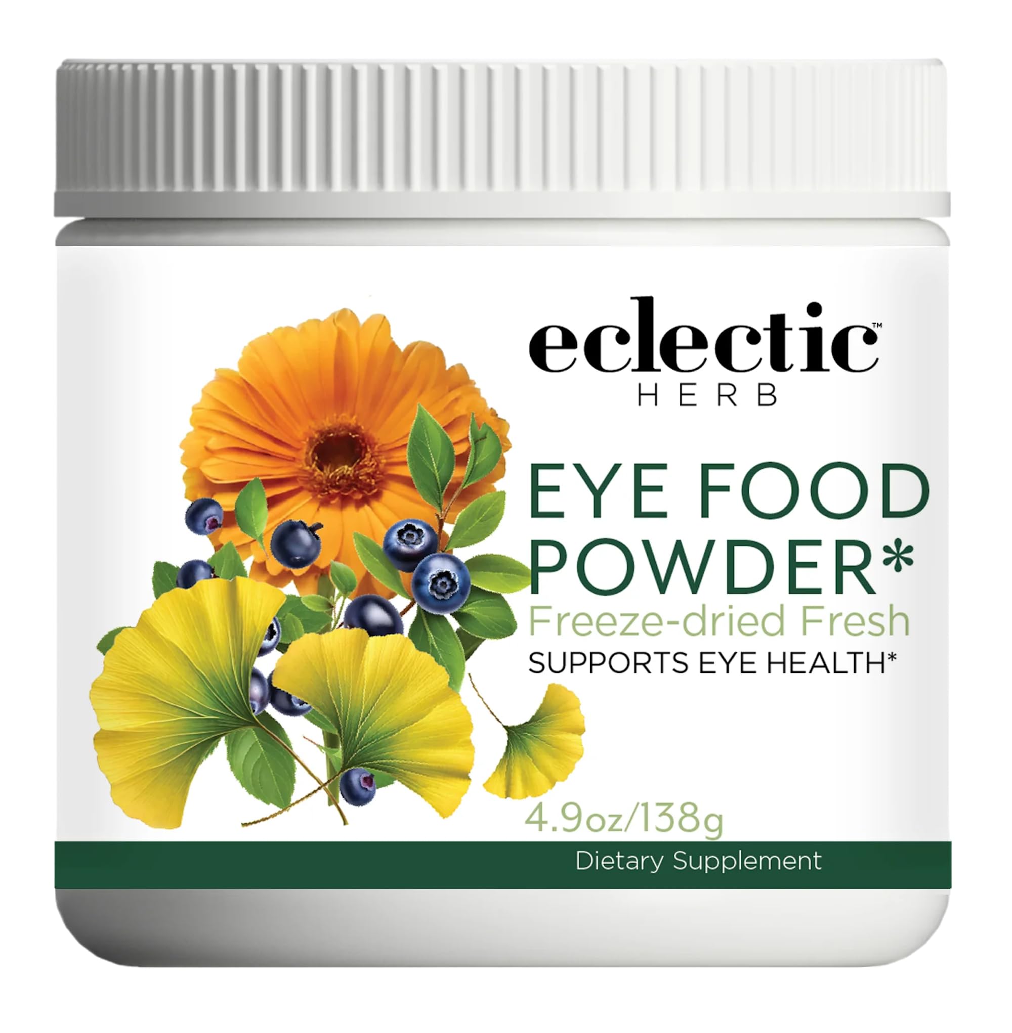 ECLECTIC INSTITUTE Raw Fresh Freeze-Dried Eye Food - Whole Food Powder Supplement for Vision Support | 4.9 oz | Perfect for Smoothies, Yogurt & Healthy Recipes