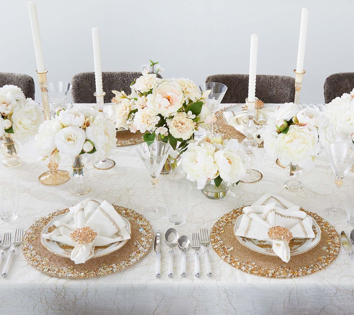 Elegant Aster Floral Napkin Rings - Set of 4 for Wedding, Dinner Party & Holiday Table Decor