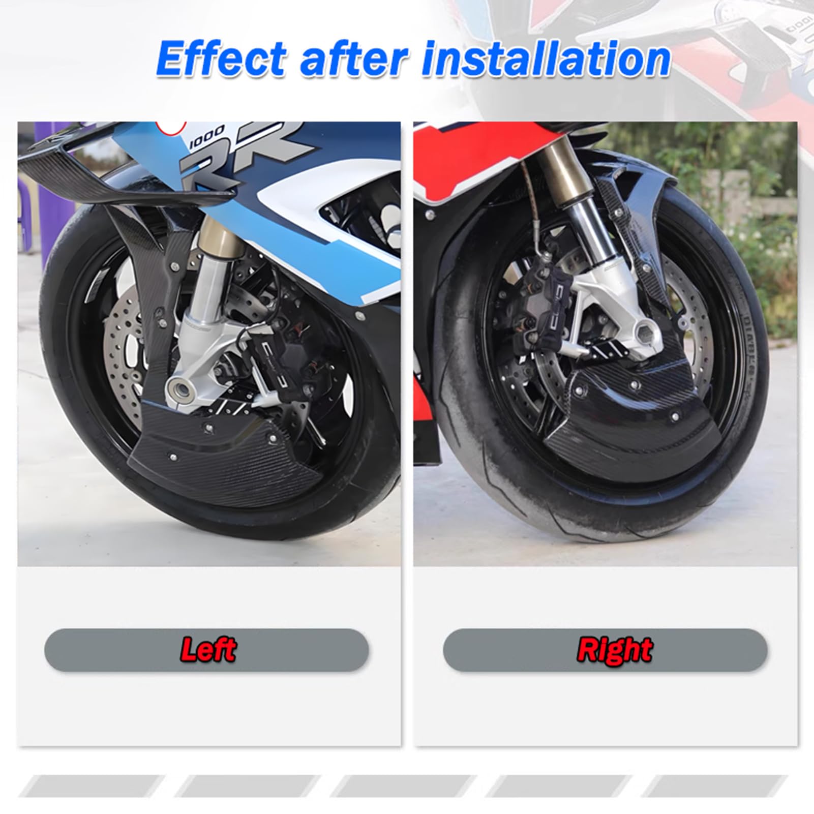 BMW S1000RR S1000R M1000RR M1000R Motorcycle Front Brake Caliper Covers & Radiator Guard - Black (2019-2024) - Enhances Safety & Style for Track & Street Riding