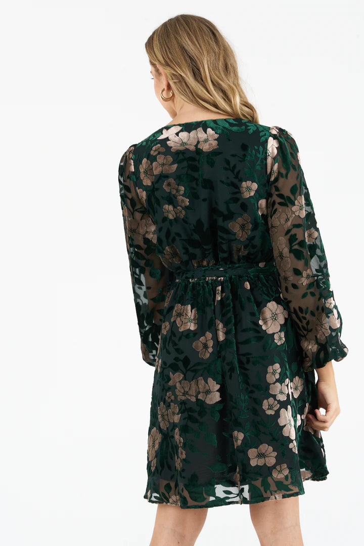 Jim Velvet Dress for Women - Elegant Green Velvet Party Dress - Perfect for Evening Events, Weddings & Holiday Parties