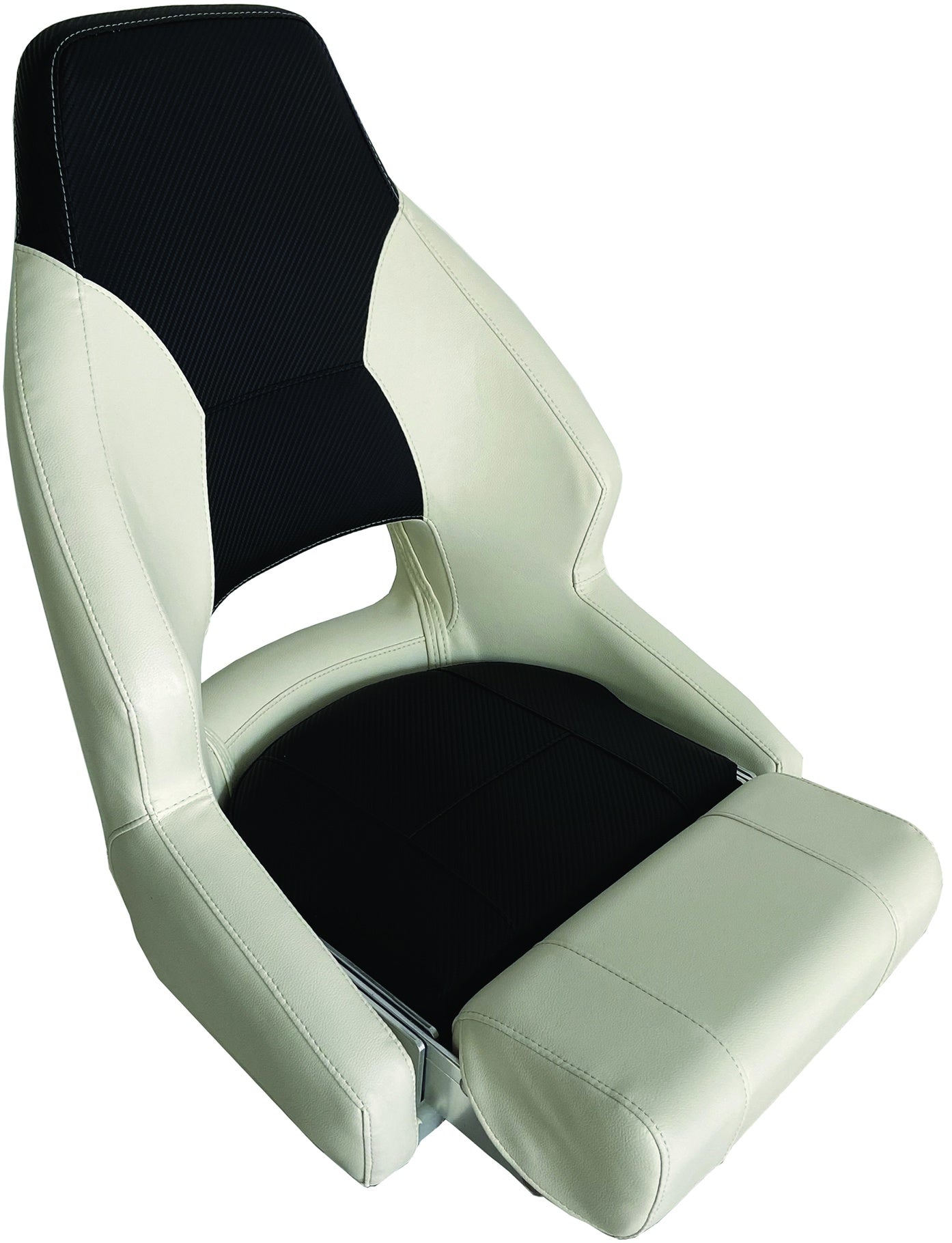 Axis RM52 Flip Up Seat - White/Black Carbon Fiber Design for Motorcycles & ATVs - Durable & Lightweight for Off-Road Adventures