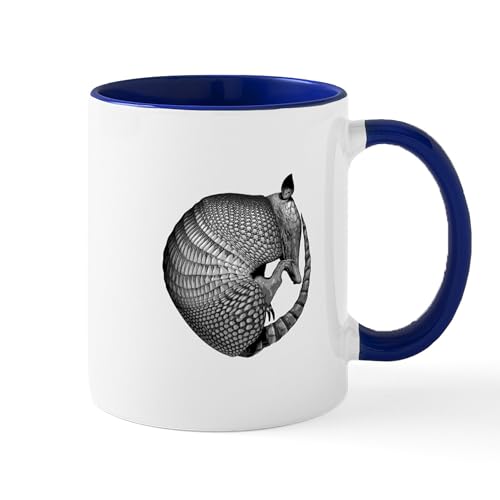 White/Navy Inside - Sleeping Armadillo Mug