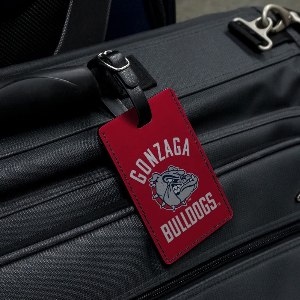 Gonzaga University Bulldogs Leather Luggage Tag - Rectangle Carry-On ID Card Holder for Travel, Suitcases & Backpacks | Perfect for Alumni, Fans & College Students