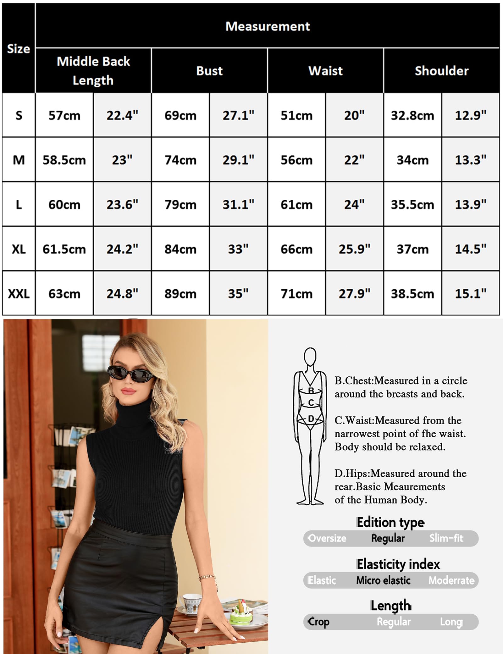 Stylish Women's Sleeveless Knit Sweater Vest - Turtleneck Roll Neck Tank Top for Layering | Perfect for Office Wear, Casual Outfits & Fall Fashion