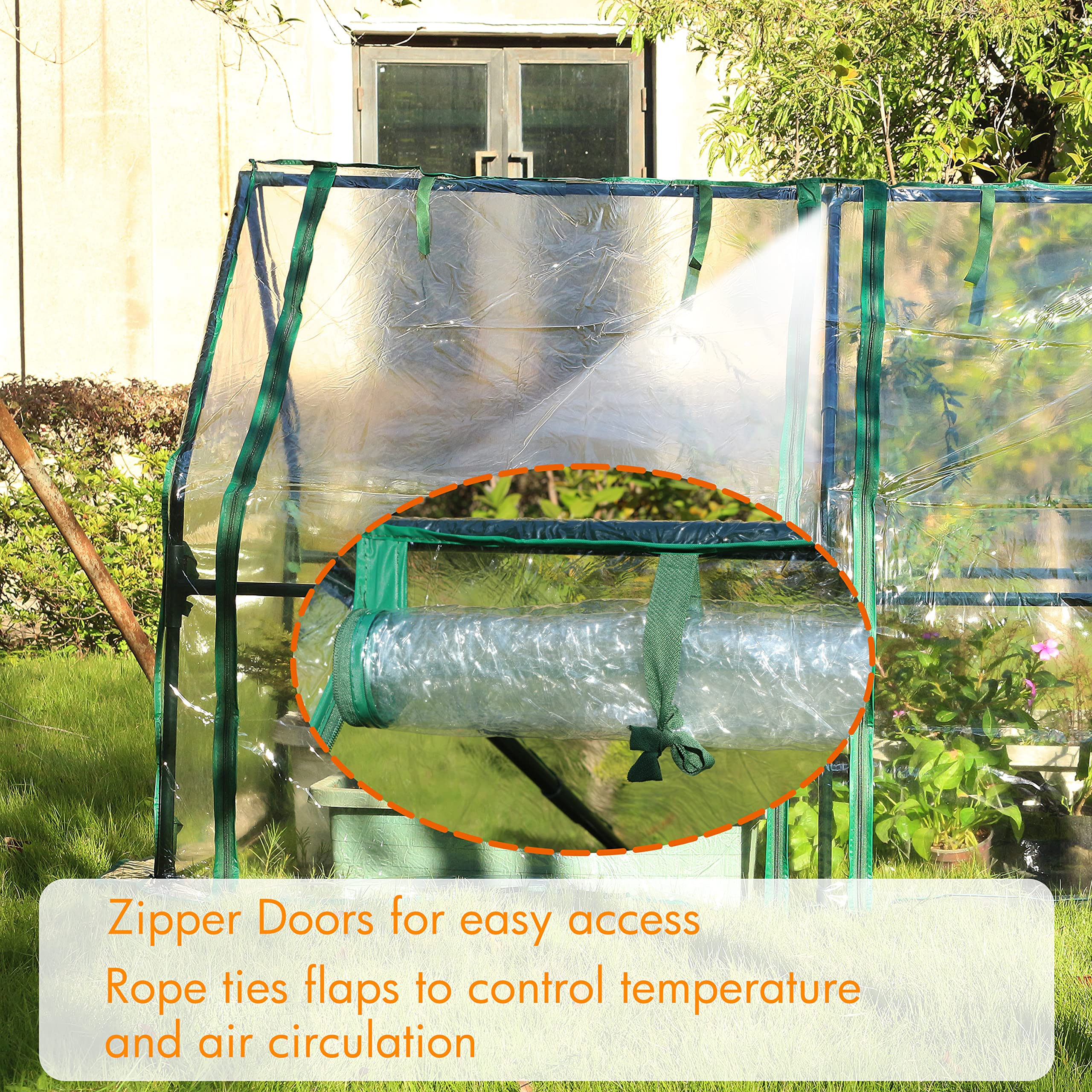 Gardzen Mini Greenhouse - Heavy Duty Portable Clear Tent for Indoor/Outdoor Plants (71.7”L x 36.2”W x 42.5”H) - Perfect for Seed Starting, Plant Protection & Winter Gardening