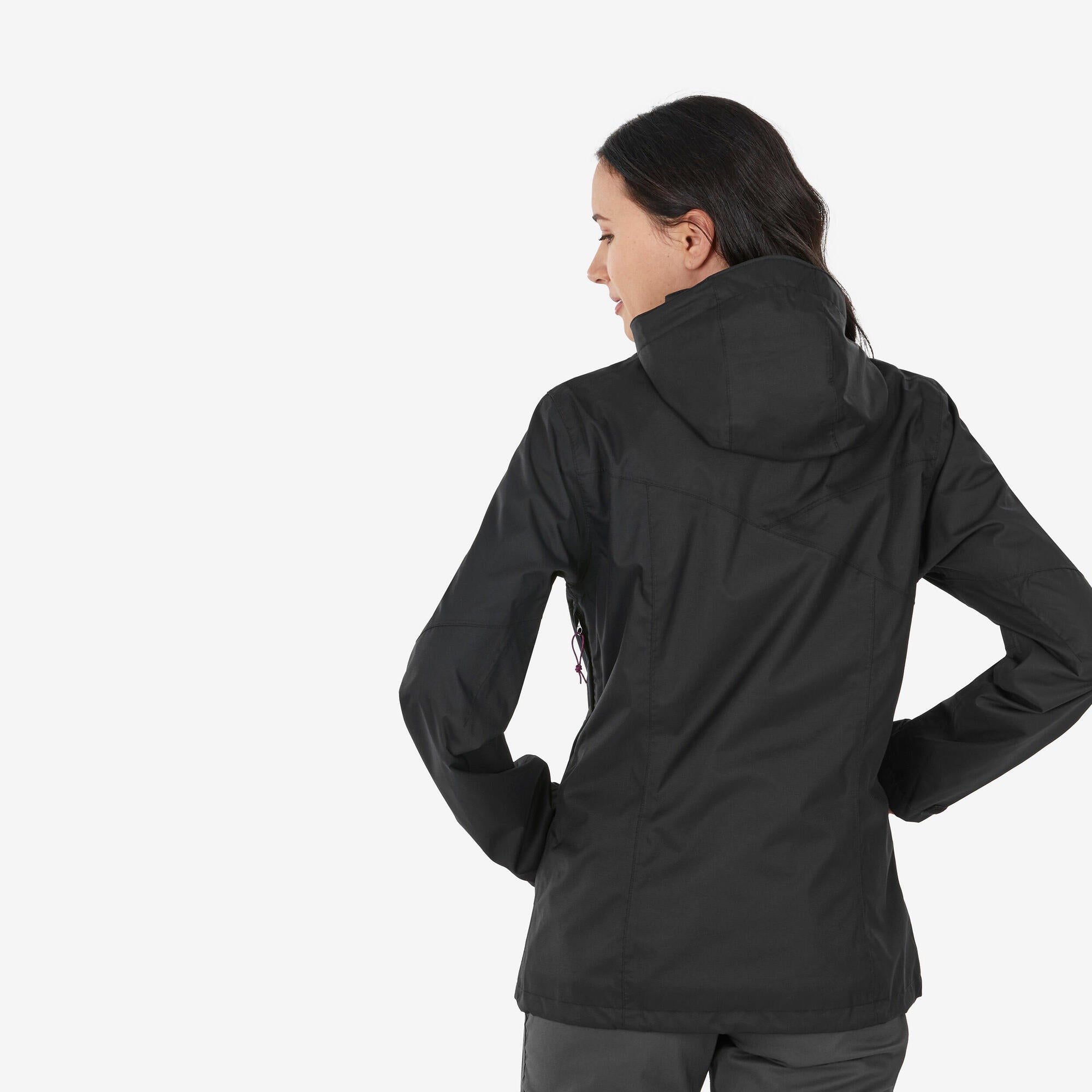 Quechua Women's Waterproof Hiking Jacket MH100 - Lightweight Windproof Outdoor Coat for Mountain Trekking & Camping Adventures