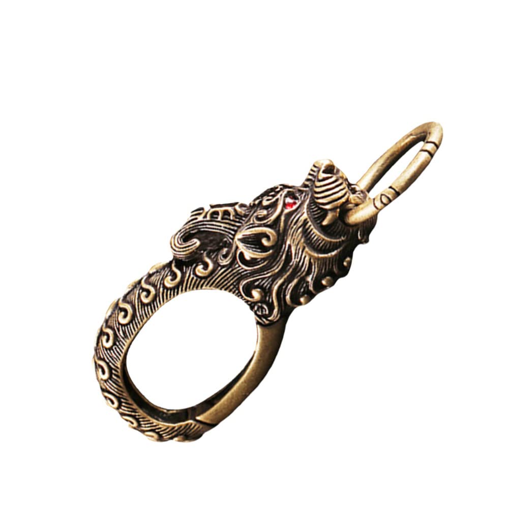 Retro Brass Dragon Keychain - Antique Pendant for Keys & Necklace DIY