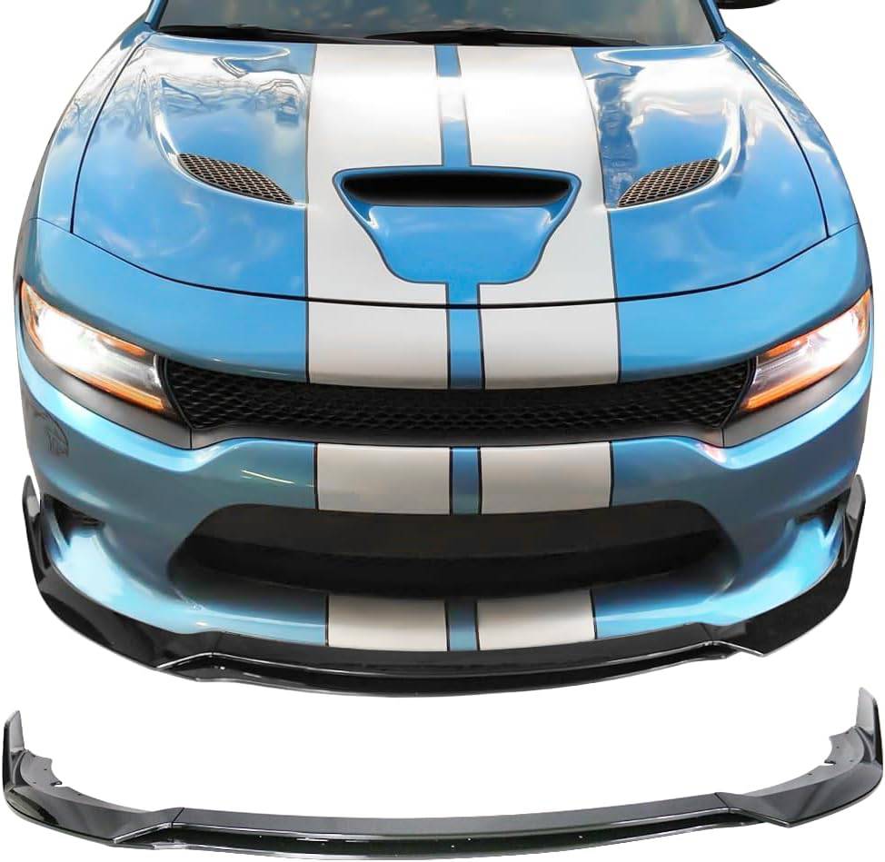 2015-2023 Dodge Charger SRT V3 GT Style Front Bumper Lip - ABS 4PCS/Set Glossy Black Splitter for Enhanced Aerodynamics & Aggressive Look - Perfect for Street Racing & Car Shows