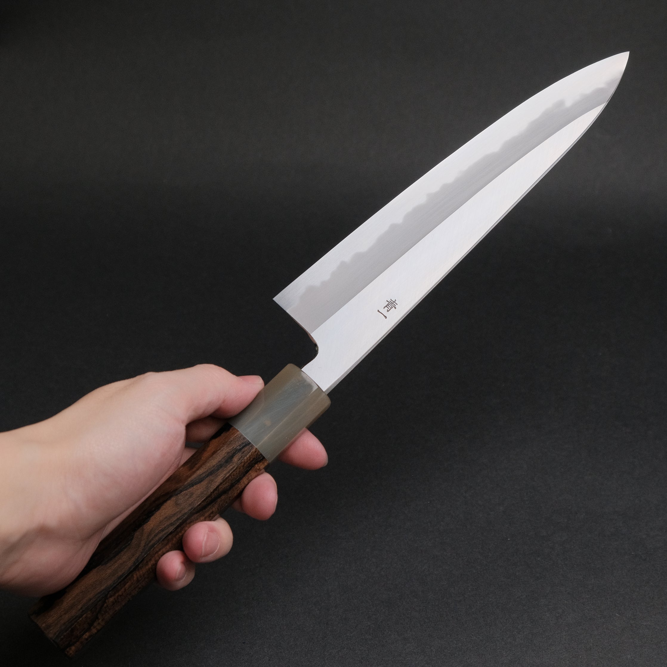 Premium Hitohira Tanaka Kyuzo Blue #1 Steel 210mm Gyuto Chef Knife - Handcrafted Japanese Ziricote Wood Handle - Perfect for Sushi, Meat Cutting & Professional Kitchen Use