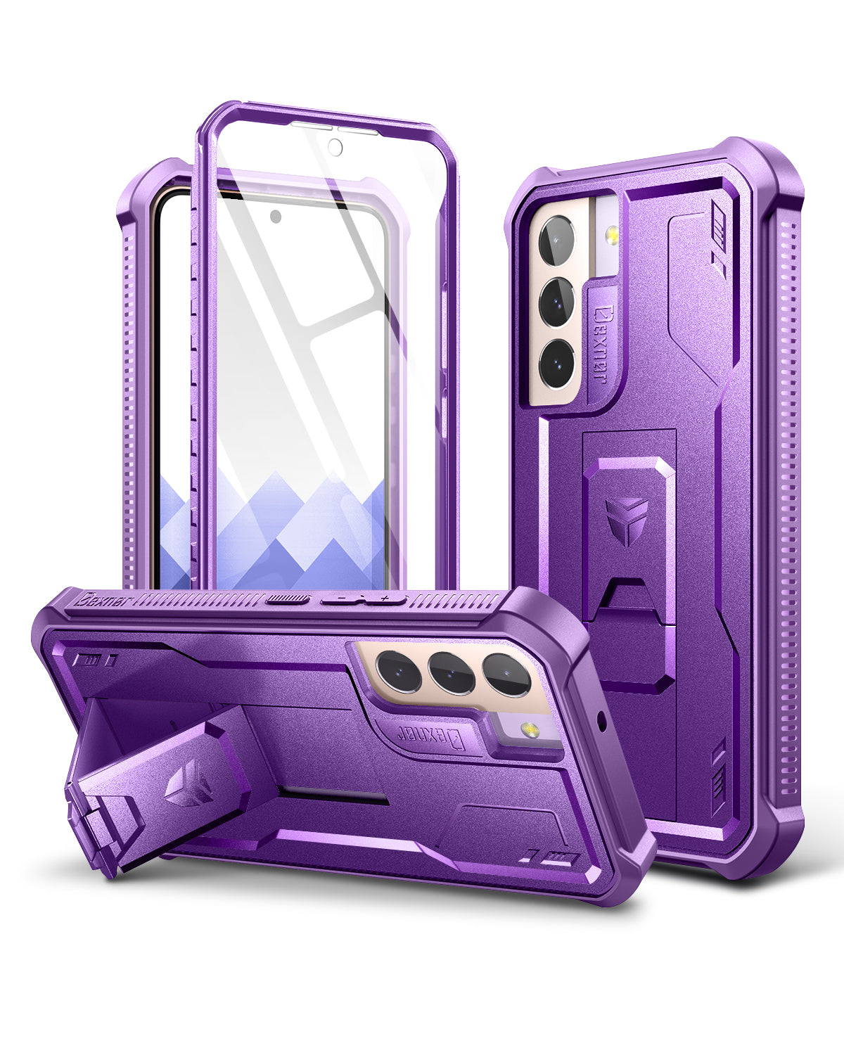 Dexnor Heavy Duty Shockproof Rugged Case for Samsung Galaxy S22 Plus with Built-in Kickstand & Screen Protector – Perfect for Outdoor, Work, and Daily Protection