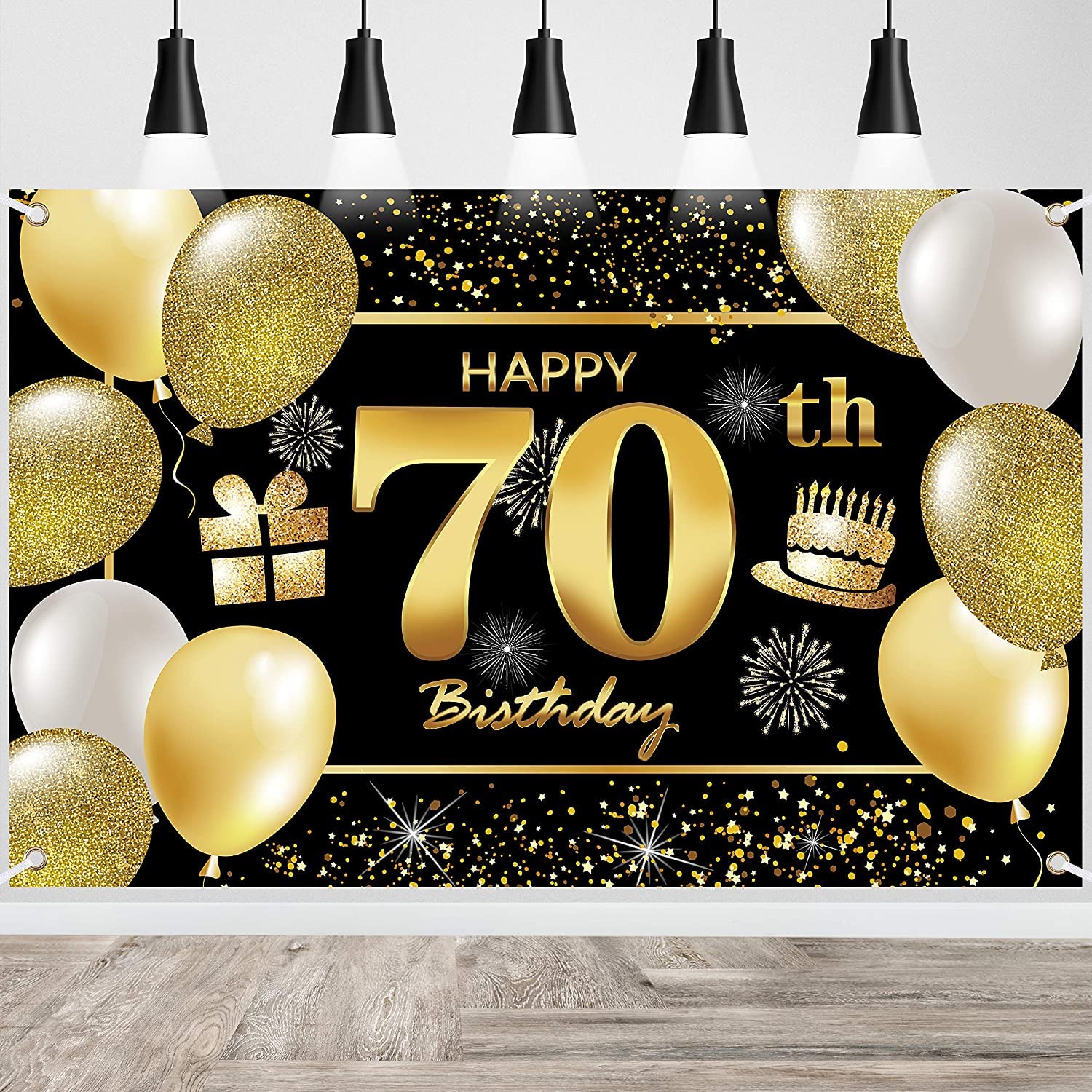 70th Happy Birthday Banner - Premium Birthday Decorations for Men - Party Backdrop & Supplies - Perfect for Milestone Celebrations, Retirement Parties & Family Gatherings