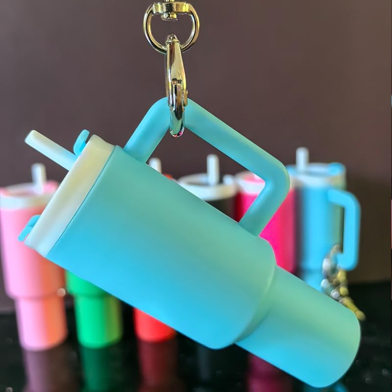 Detachable Mini Tumbler Keychain for Lipstick Storage - Cute Cup Key Ring Backpack Charm for Women & Girls - Perfect for School, Travel and Everyday Carry Accessories