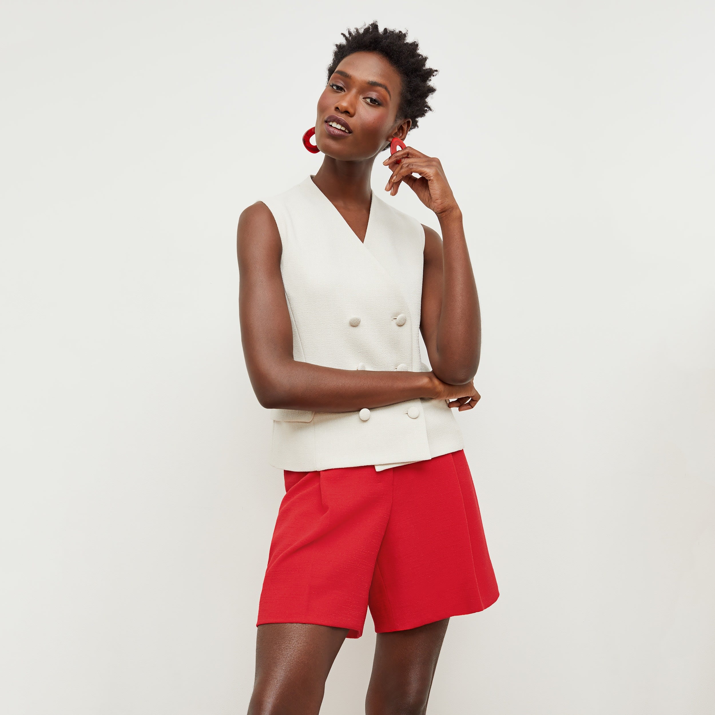 Fletcher Short Slubbed Weave T-Shirt for Women - Soft Cotton Casual Tee with Poppy Print | Perfect for Everyday Wear, Weekend Outings & Summer Fashion