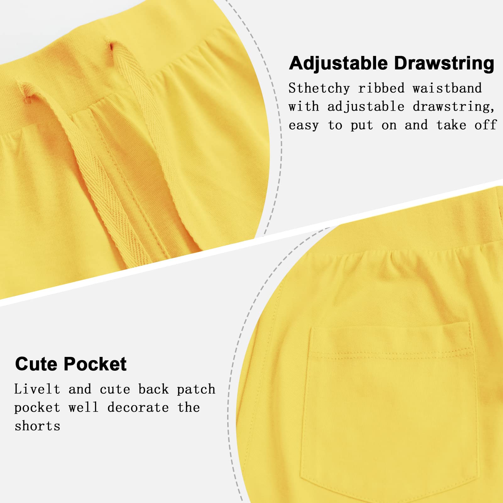Girls Cotton Athletic Running Shorts with Drawstring & Pockets - Comfortable Workout Clothes for Kids Ages 3-12 - Perfect for Sports, Gym, Playtime & Summer Activities