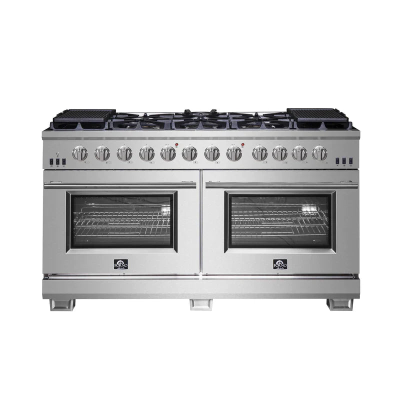60 Inch Capriasca Gas Range with 10 Burners & 200,000 BTUs - Professional Stainless Steel Commercial Stove for Restaurants, Catering & Home Kitchens - Model FFSGS6260