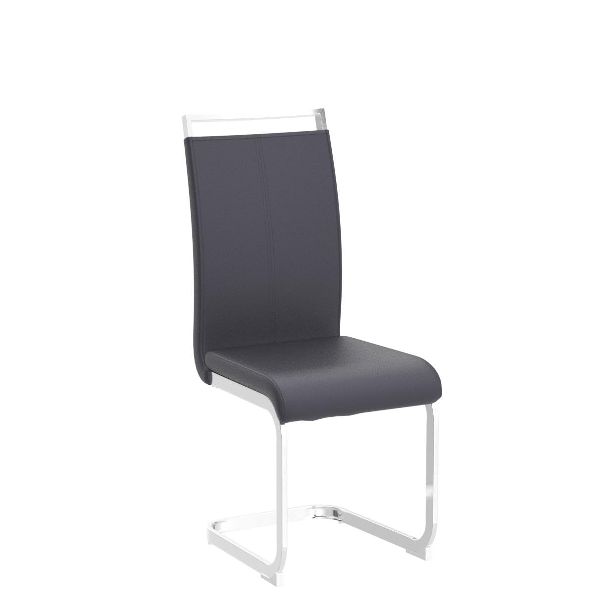 Baysitone Modern Dining Chairs Set of 4 - Faux Leather Padded High Back Kitchen & Dining Room Chairs - Comfortable Side Chairs for Home, Restaurant, Office - Black
