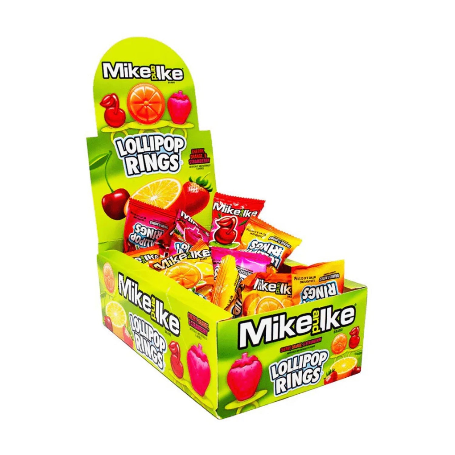 Flix Candy Ring Pop Mike and Ike Assorted Flavors - 24 Count Box | Fun Party Favors, Halloween Treats, Birthday Gifts for Kids