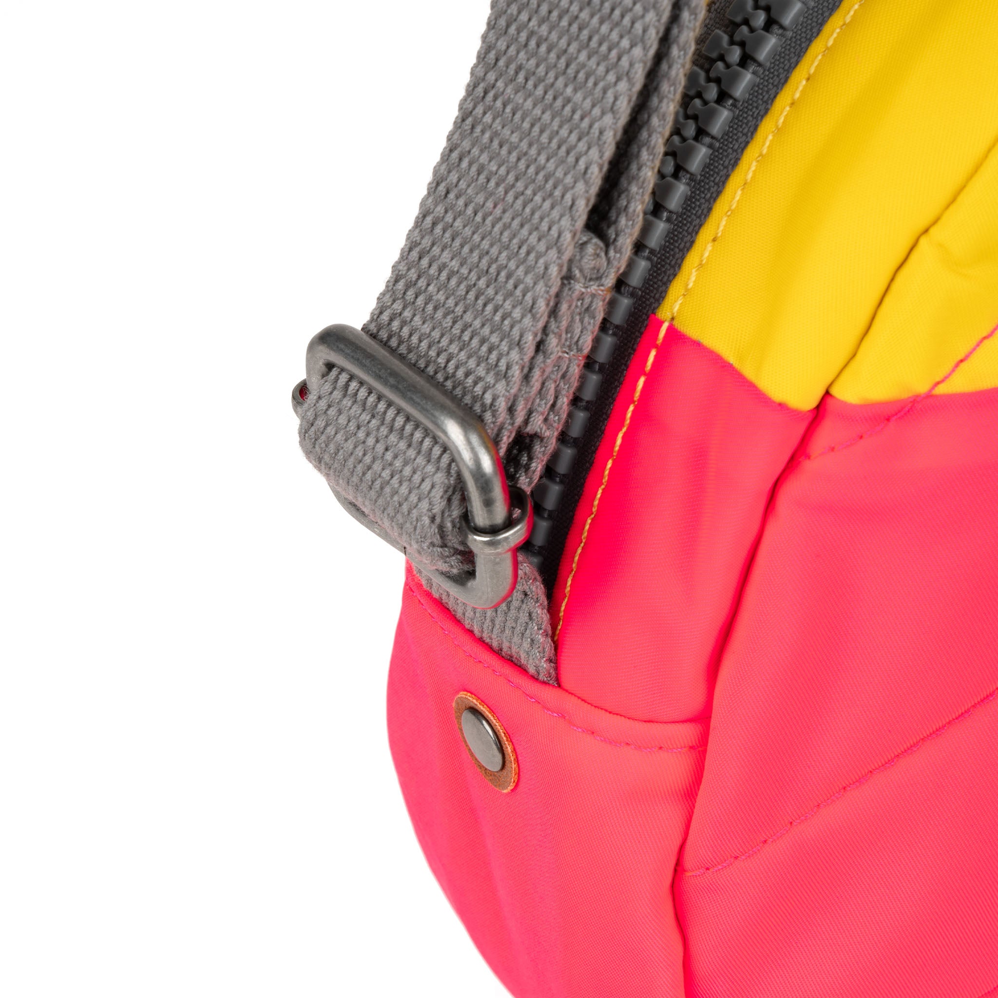 Creative Waste Paddington B Raspberry Neon / Mustard Recycled Nylon Backpack - Eco-Friendly Unisex Travel Bag for Work, School & Outdoor Adventures
