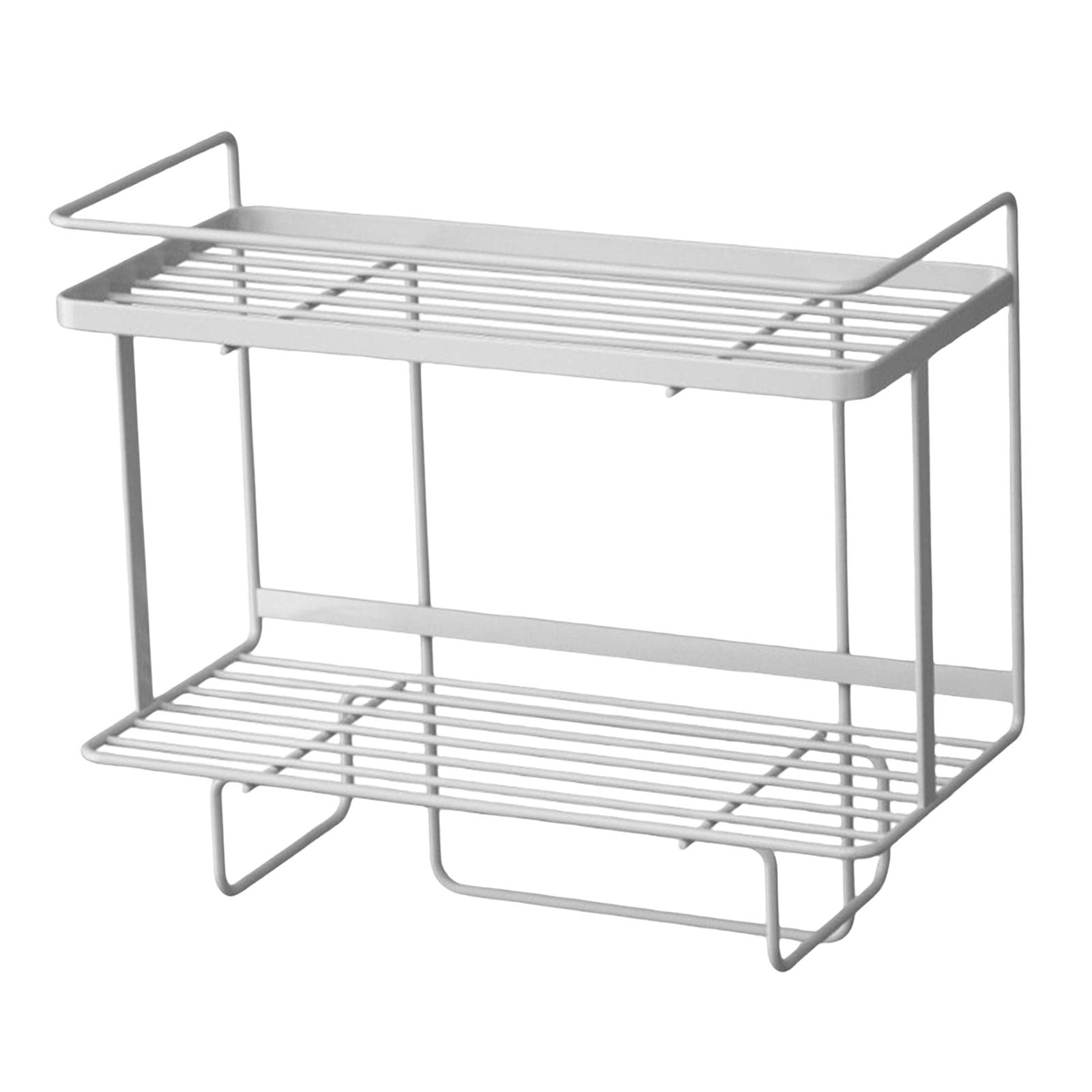 MagiDeal 2-Tier Over The Toilet Storage Shelf - White Bathroom Organizer with Base | Space-Saving Solution for Small Bathrooms, Apartment Storage & Toilet Paper Organization
