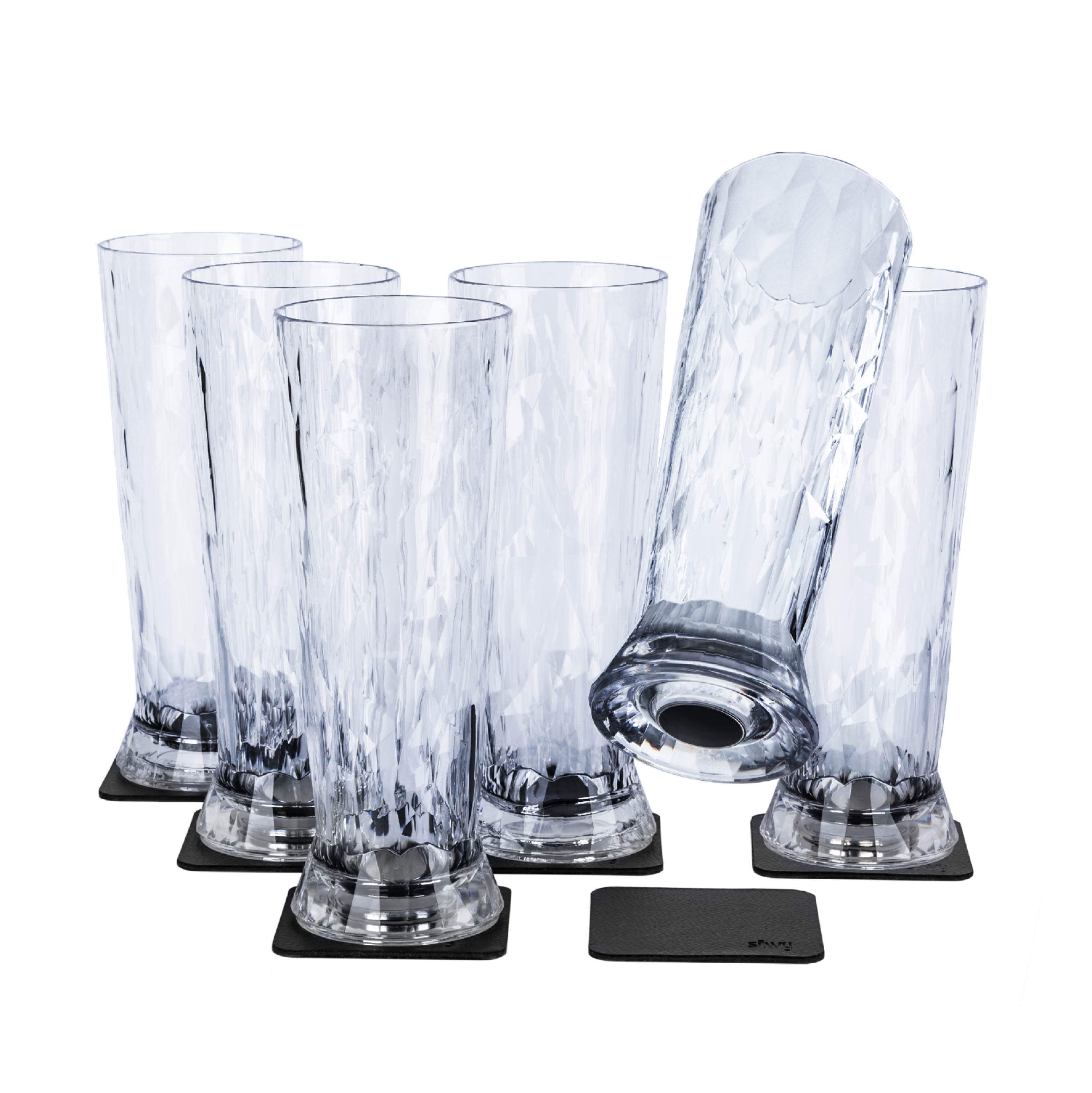 Premium Magnetic Plastic Beer Glasses - 4 Pack, Shatterproof & Dishwasher Safe - Perfect for Parties, BBQs, and Outdoor Events