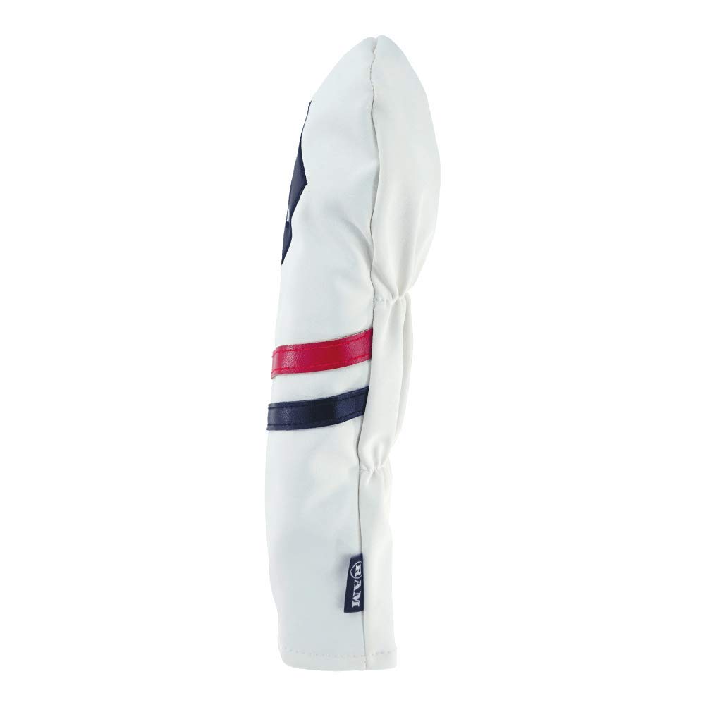 Ram Golf Premium Vintage Style PU Leather Headcovers Set - Retro White for Driver & Fairway Woods (1,3,5) - Perfect for Classic Golf Enthusiasts on the Course
