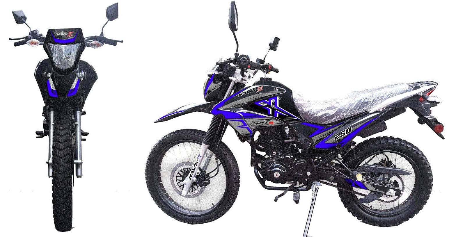HHH XHawk Enduro 250cc Motorcycle - Dual Sport Dirt Bike for Adults, Street Legal 250cc Off-Road Bike with RPS (Red) - Perfect for Trail Riding, Commuting & Adventure Sports