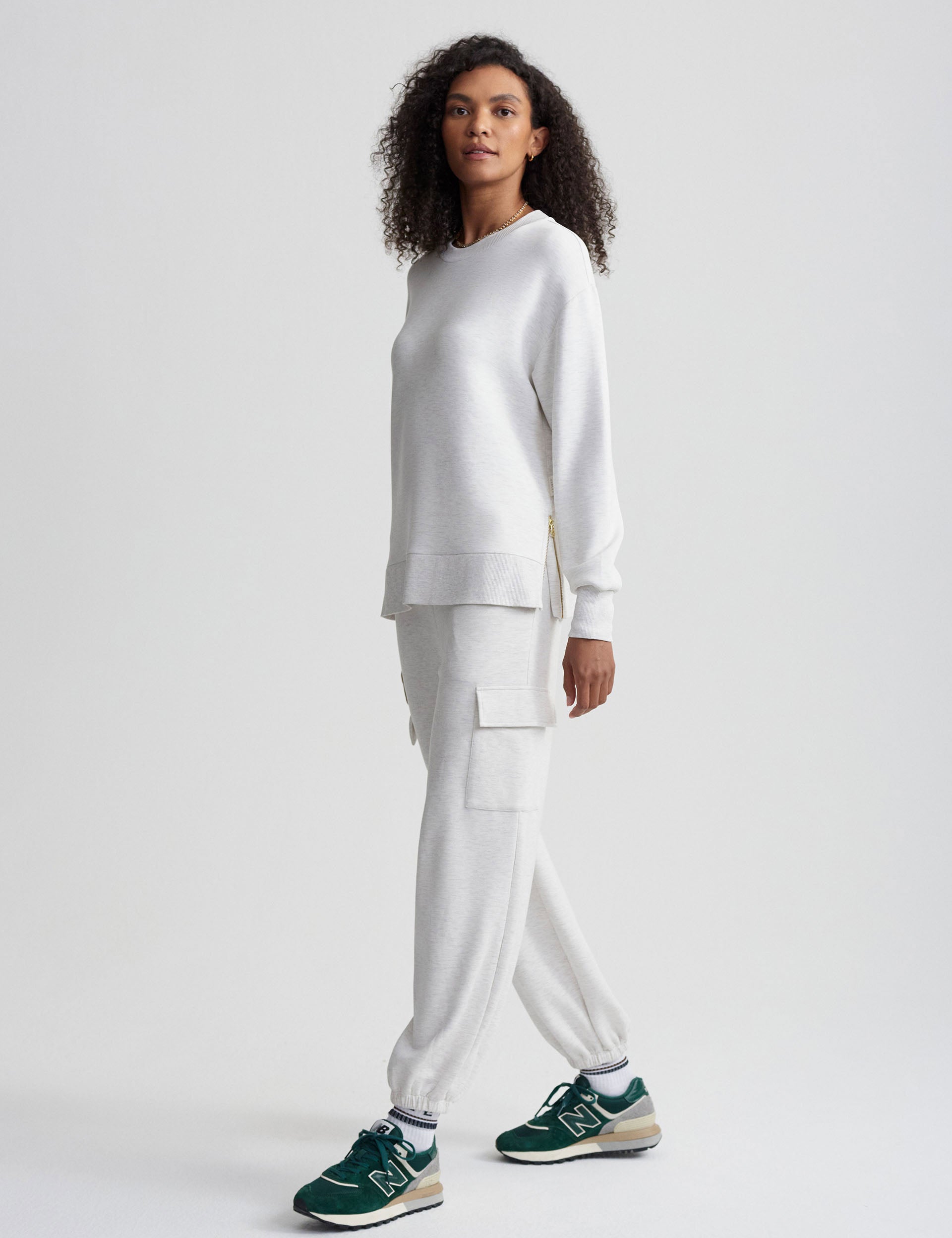 Gabriella Sweat Ivory Marl Women's Casual Pullover Sweatshirt - Soft & Comfortable for Everyday Wear, Lounge & Outings