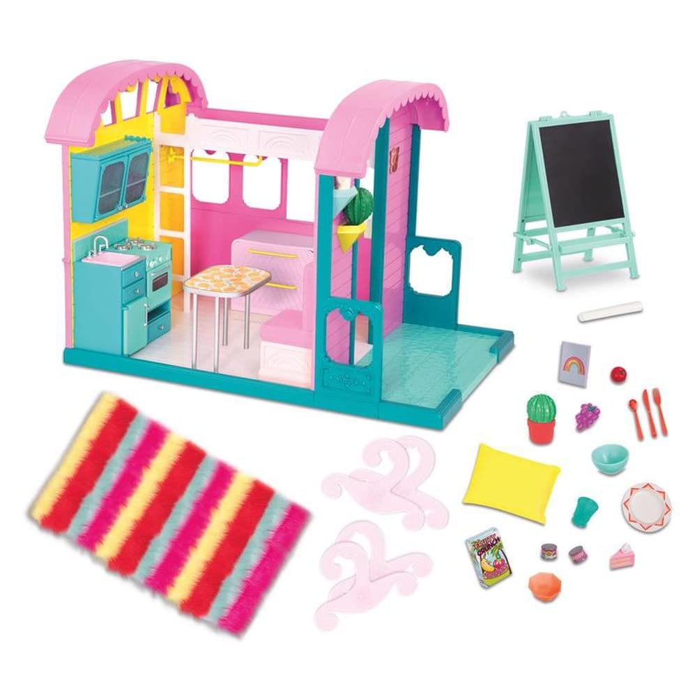 Glitter Girls GG Doll House Playset with Furniture, Kitchen, Oven & Patio - 14-inch Doll Clothes & Accessories for Kids Ages 3+ | Pretend Play, Role Play & Gift for Girls