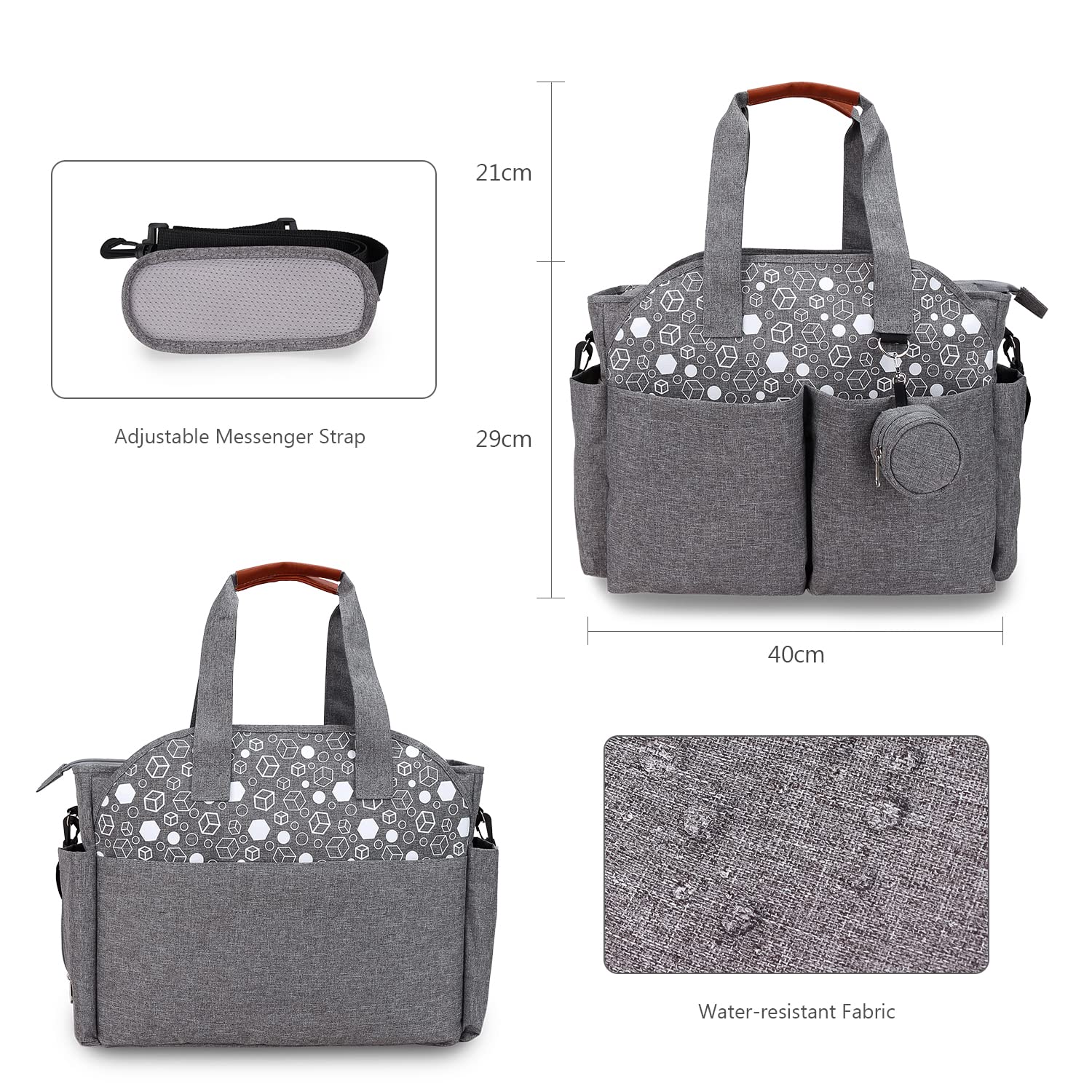 Lmbabter Multifunctional Diaper Bag Tote with Pacifier Case & Changing Pad - Large Waterproof Baby Bag for Travel, Hospital, and Daily Use - Perfect for Moms on the Go