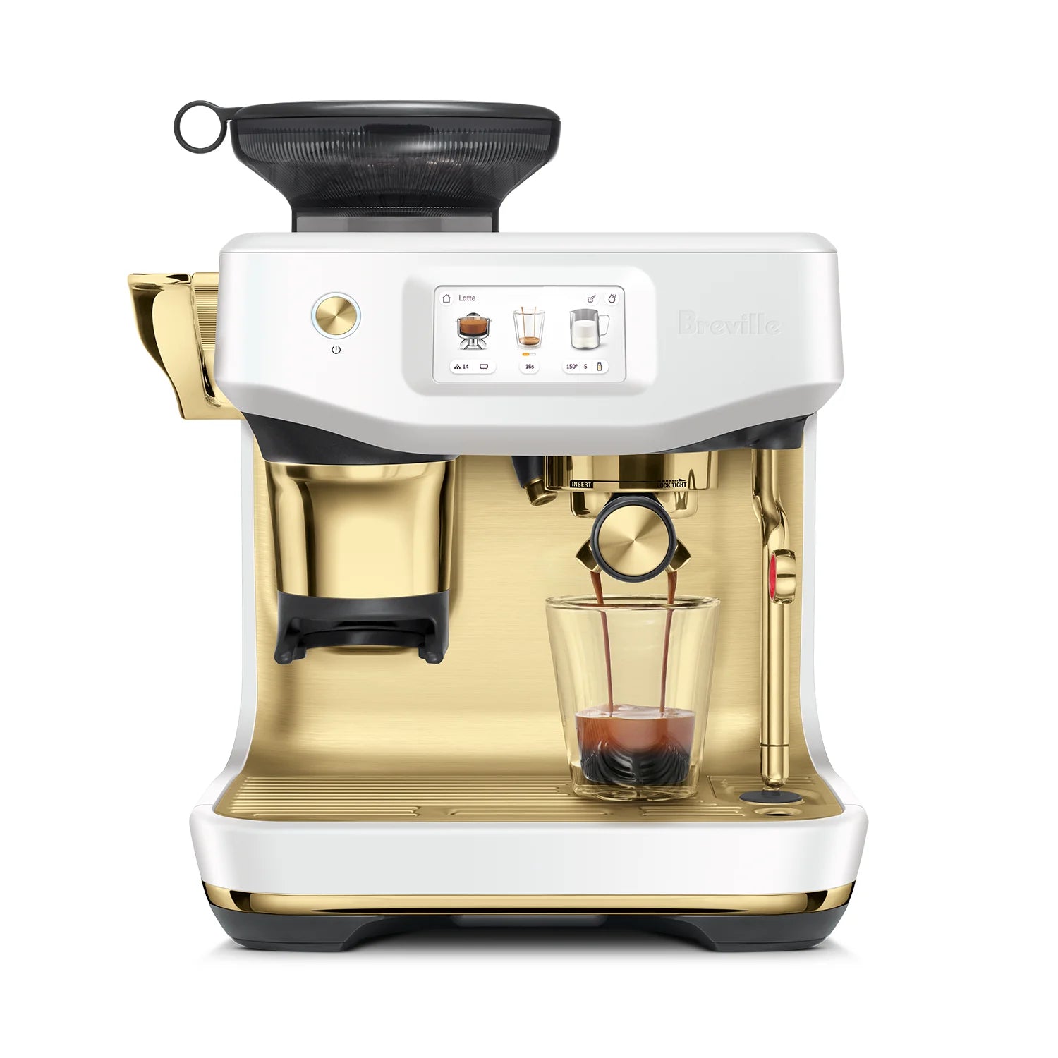 Breville Barista Touch Impress Automatic Espresso Machine with Built-in Grinder - Sea Salt Brass (BES881SSB) | Perfect for Home Baristas & Coffee Lovers