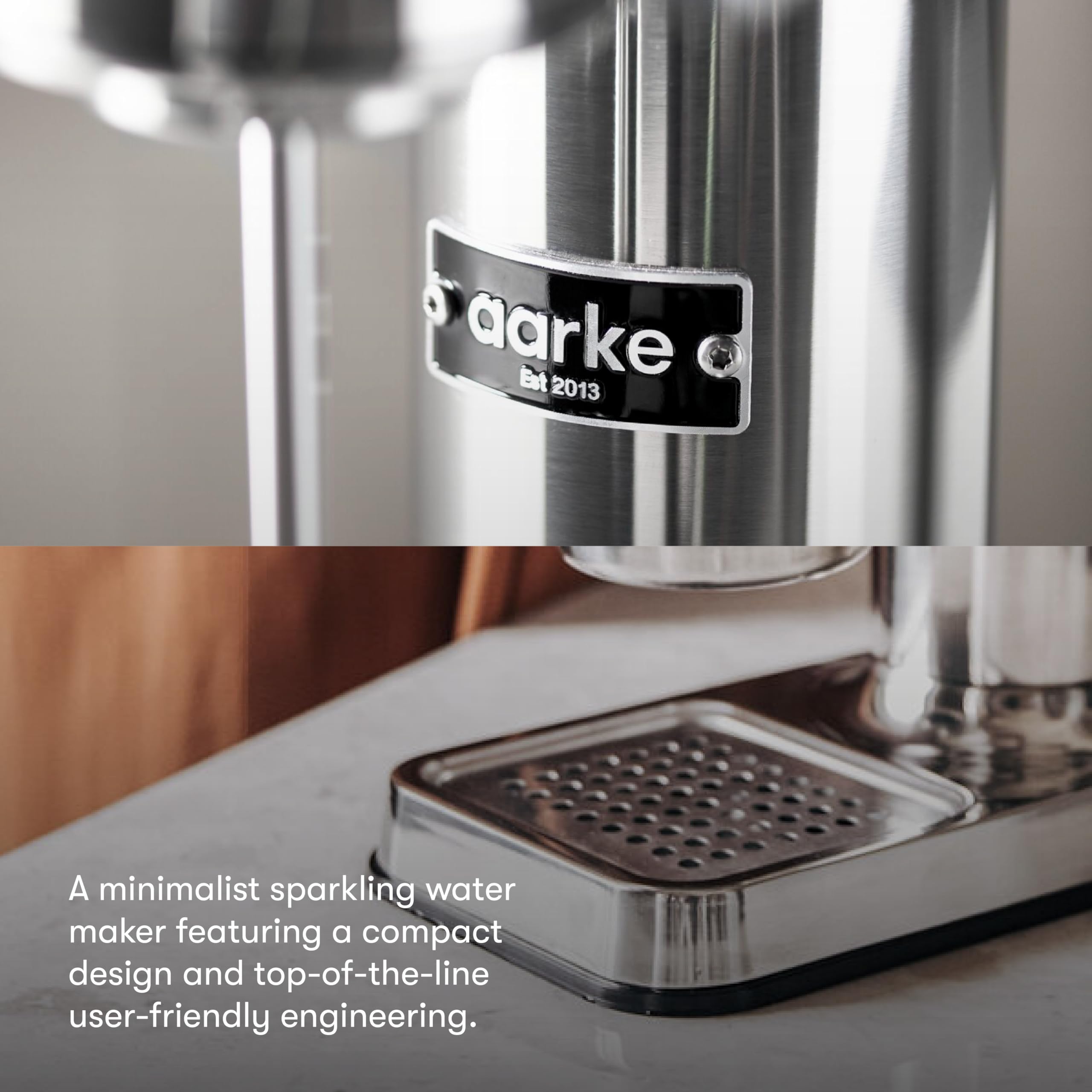 Aarke Carbonator III with CO2 Cylinder - Premium Sparkling Water Maker Machine, Stainless Steel Home Soda Maker with 800mL BPA-Free PET Reusable Bottle for Fresh Carbonated Drinks | Perfect for Kitchen, Office & Home Bar Use