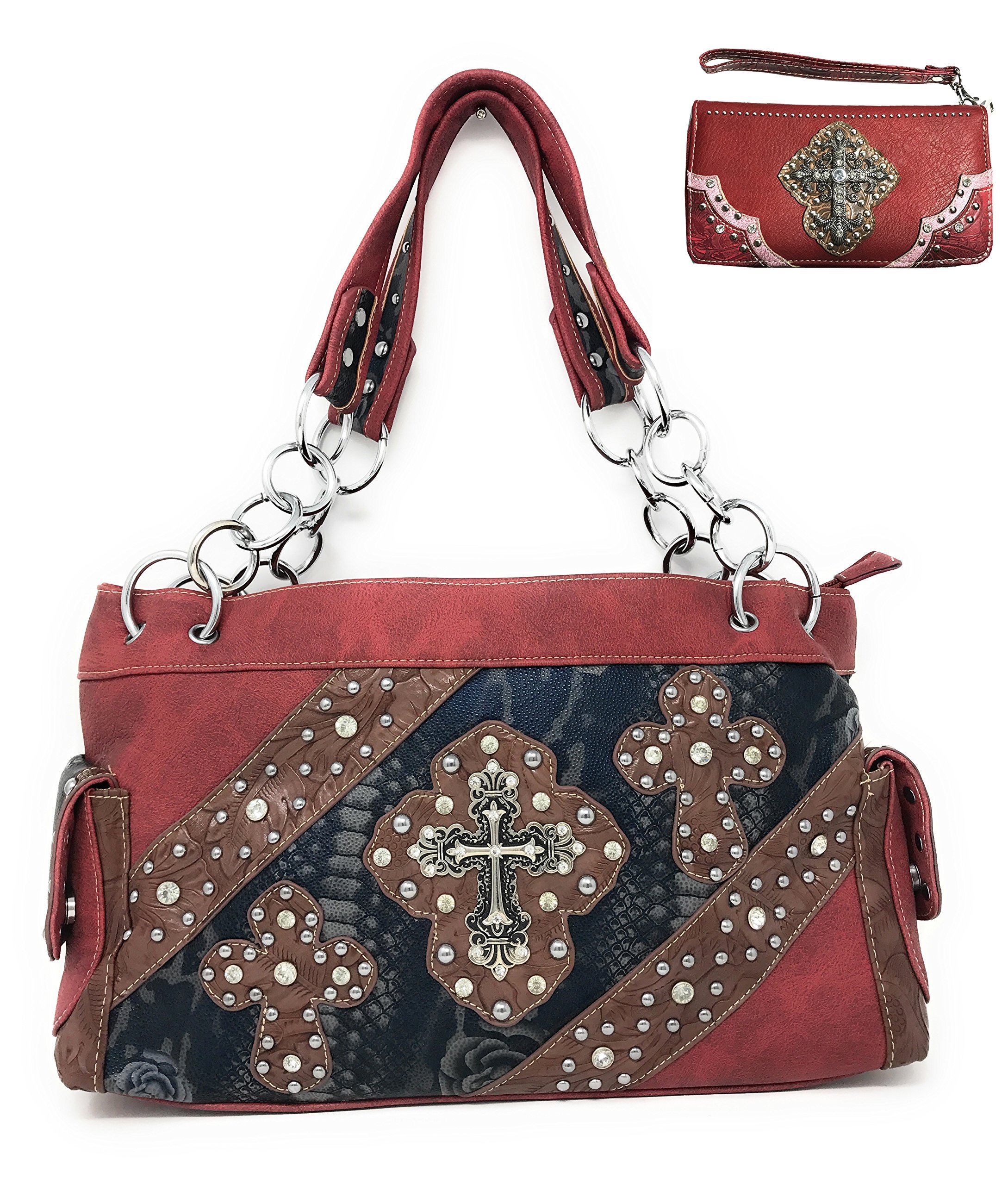 Texas West Women's Crossbody Flower Print Handbag Wallet - 6 Stylish Colors for Casual Outings, Shopping & Travel Accessories
