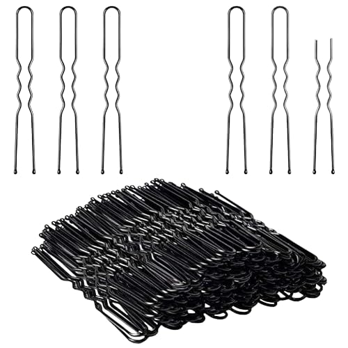 U-Shaped Hair Pins for Women & Girls - 100 Pack Black Hair Clips (7cm) | Stylish Hair Accessories for Updos, Braids & Hairstyling | Perfect for Weddings, Parties & Daily Use