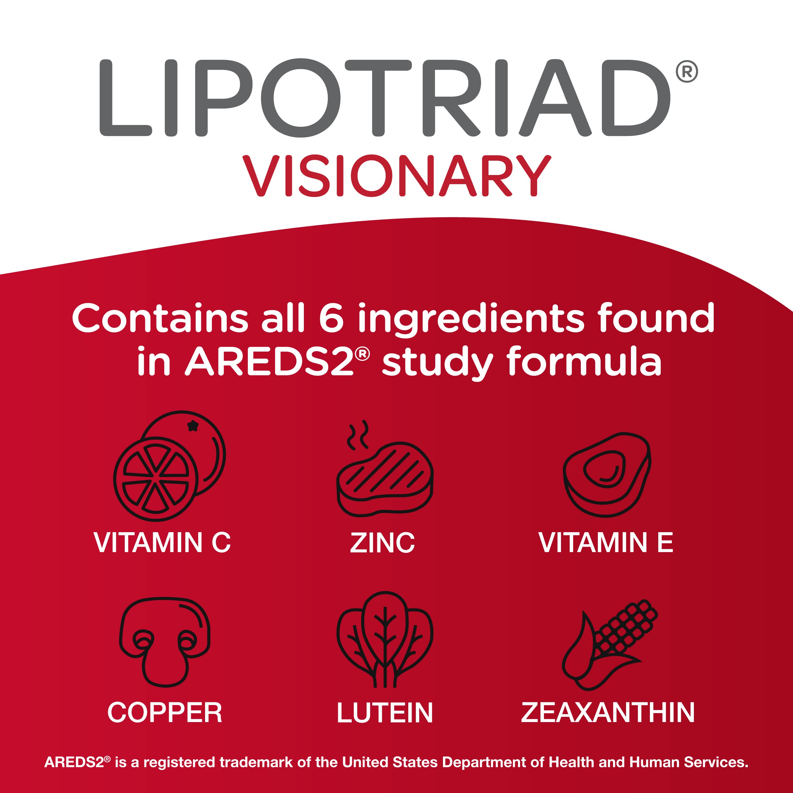 Visionary Eye Vitamins with Lutein & Zeaxanthin - 60 Capsules - AREDS 2 Formula for Macular Degeneration & Vision Support - Eye Health Supplement for Adults - Perfect for Computer Users & Night Drivers