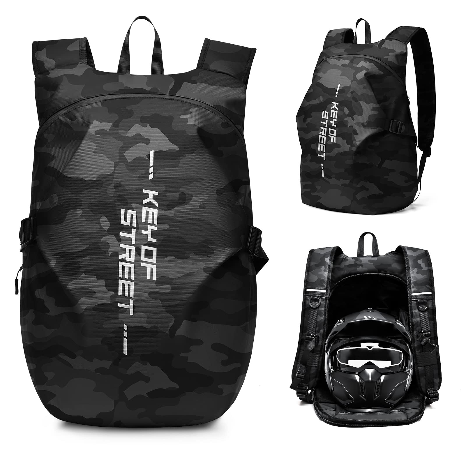 Waterproof Motorcycle Backpack for Men - Durable Riding Backpack with Helmet Storage | Motorcycle Accessories for Commuting, Touring & Adventure Rides