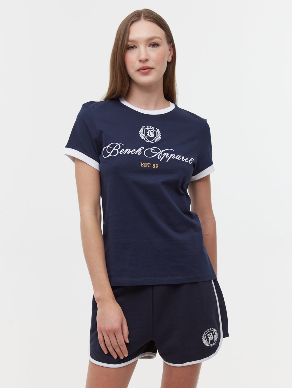 Vivica Embroidered Ringer T-Shirt for Women | Vintage Style Cotton Blend Top | Casual Wear, Summer Outfits & Boho Fashion