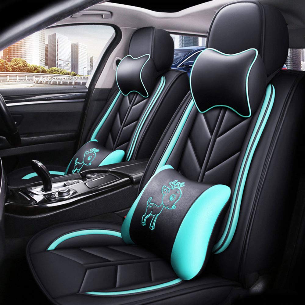 Premium Waterproof Leather Car Seat Covers - Universal Fit for 5-Seater Cars & SUVs - Luxury Car Interior Accessories for Comfort & Style - Perfect for Daily Commute, Road Trips & Family Travel
