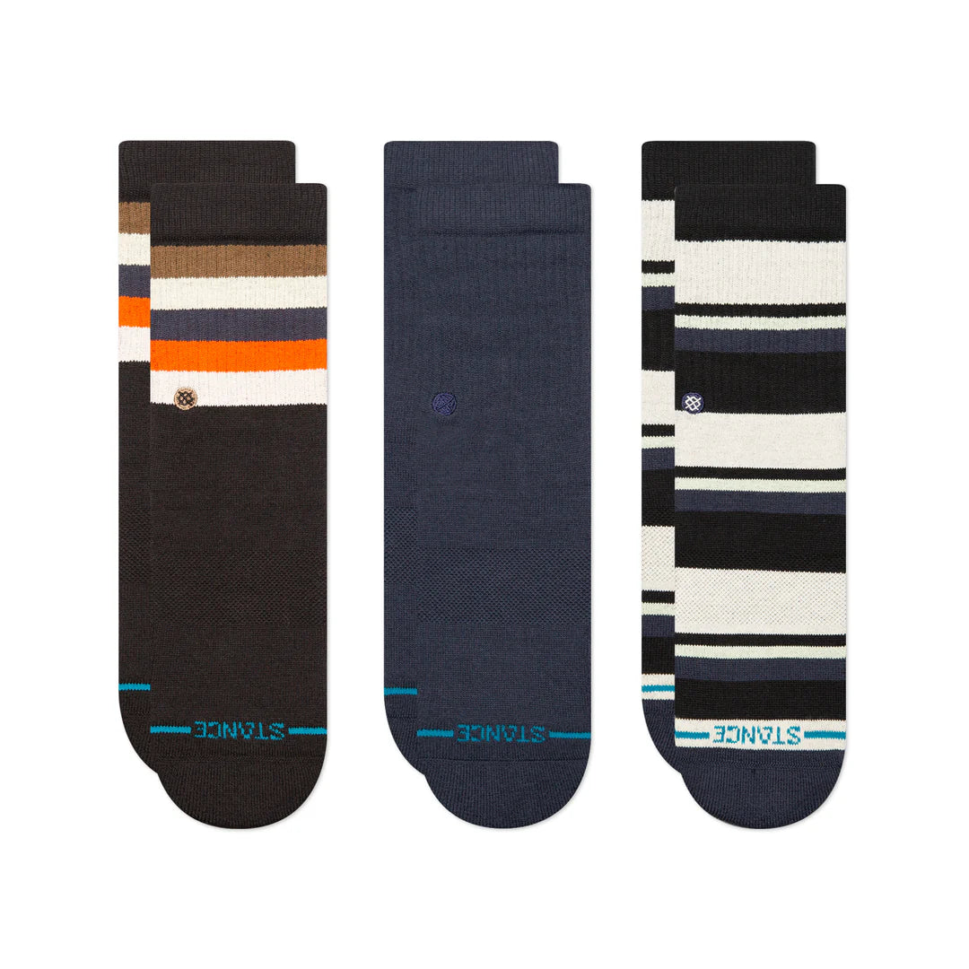 Stance Maliboo Kids Crew Socks 3 Pack - Soft Cotton Ankle Socks for Boys & Girls - Cute Cartoon Pattern School & Play Socks - Perfect for Daily Wear, Sports & Gifts