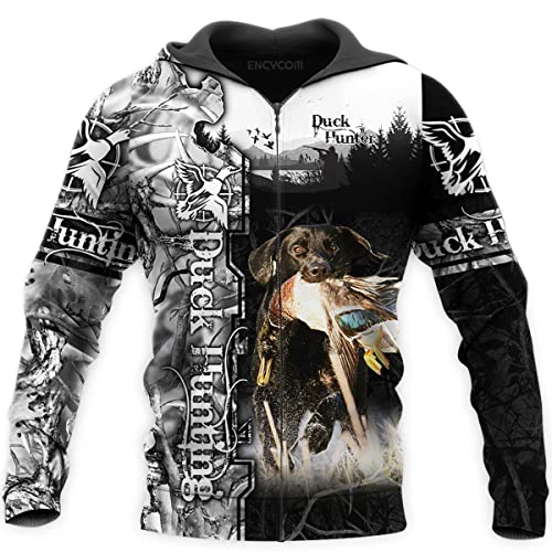 **Men's Duck Hunting Camo Hoodie - Unisex Zip-Up Pullover Sweatshirt for Outdoor & Casual Wear**    *Perfect for hunting trips, outdoor adventures, or everyday casual style.*