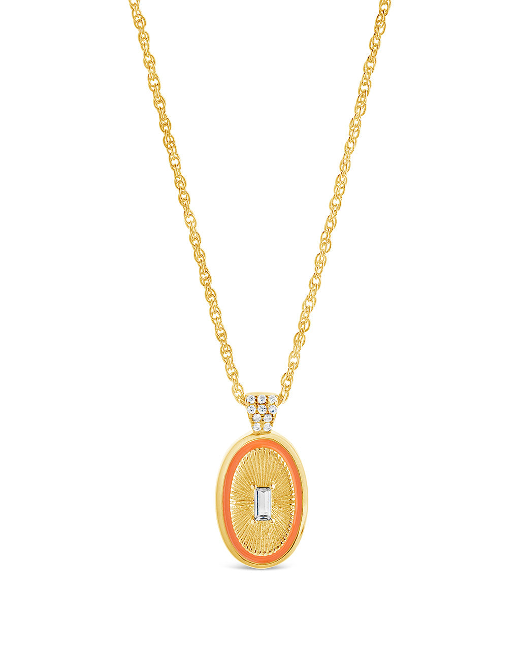 Sanaa CZ & Enamel Pendant Necklace for Women - Elegant Cubic Zirconia Jewelry Gift for Birthday, Anniversary & Special Occasions