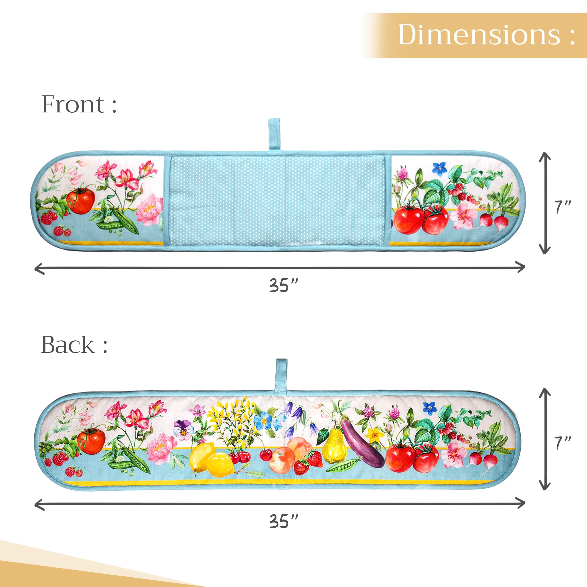 Maison d'Hermine 100% Cotton Double Oven Mitts Set - 7