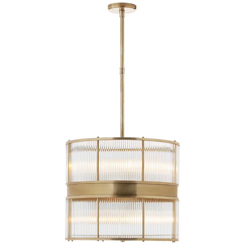 Adrian Large Chandelier in Natural Brass - Elegant Ceiling Light Fixture for Dining Room, Living Room & Bedroom